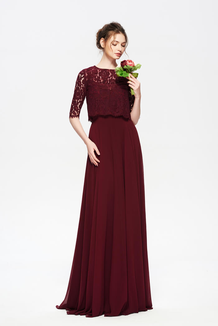 Burgundy Dress with Bolero