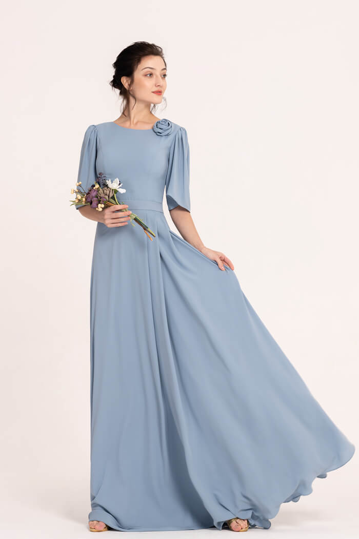 10 Modest Bridesmaid Dresses With Sleeves That Will Slay Your Wedding ...