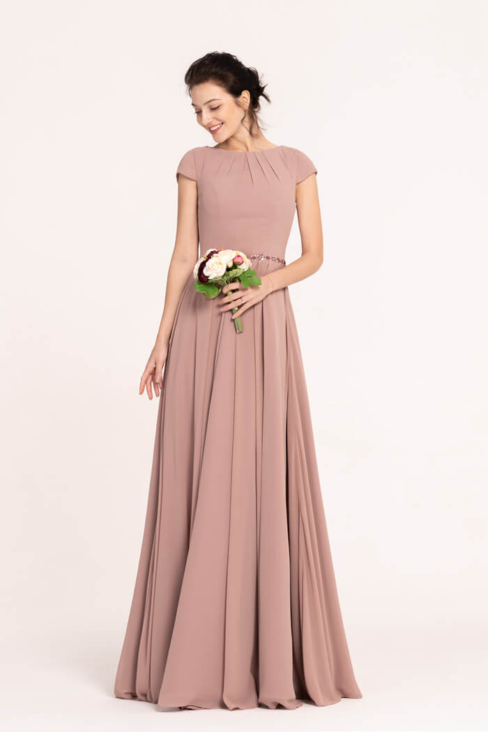 Dusty Rose Modest Bridesmaid Dress