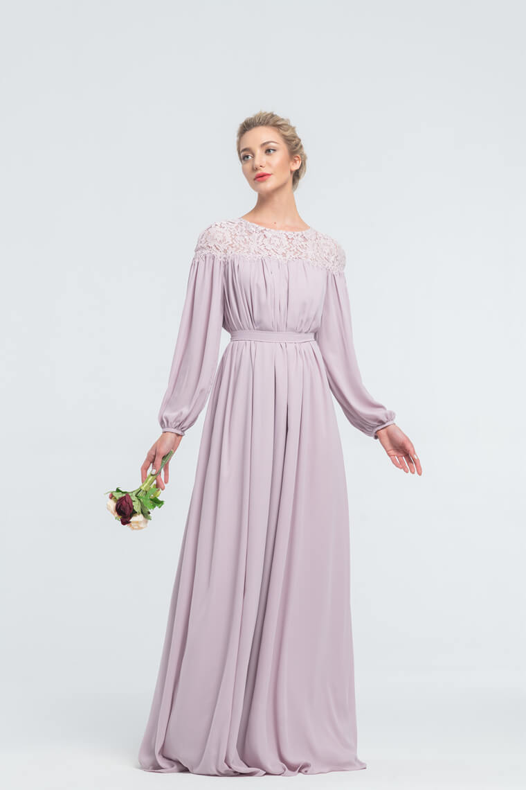 Light Mauve Bump Friendly BridesmaidDress