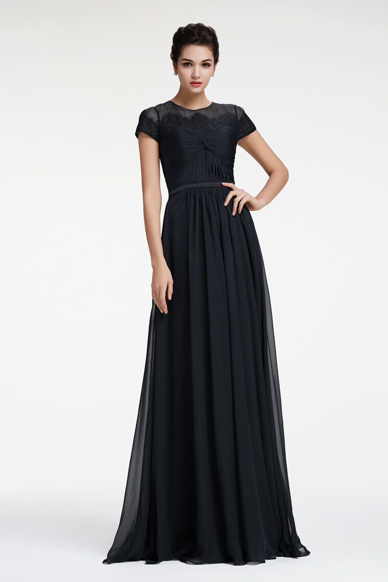 Black Elegant Long Bridesmaid Dresses