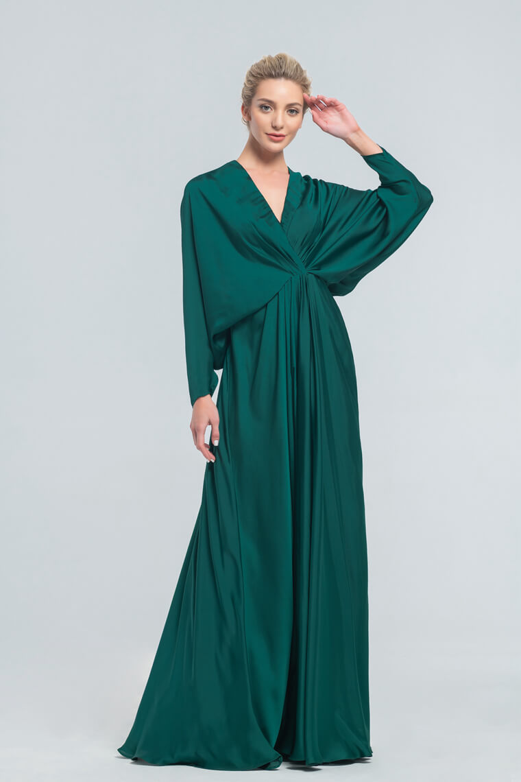 Dark Emerald Satin Bridesmaid Dresses