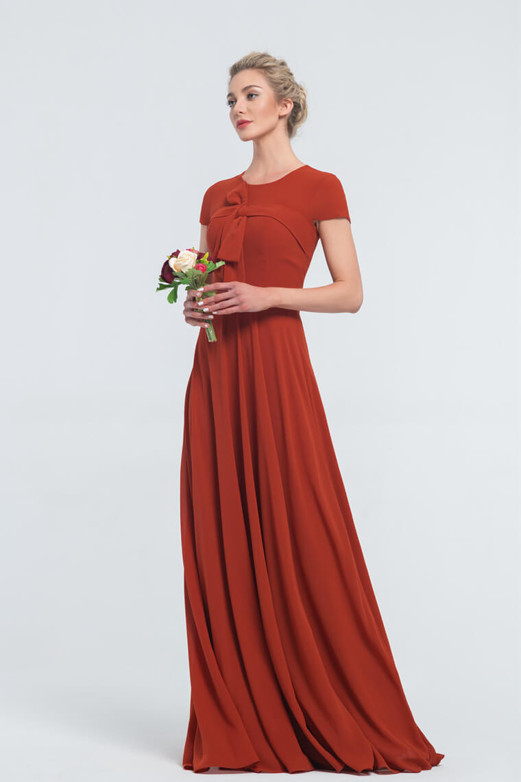 Modest Terracotta Bridesmaid Dresses