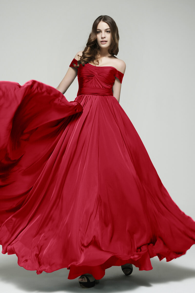 Ruby Red Satin Bridesmaid Dresses