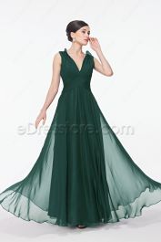 Backless Forest Green Long Formal Dresses | eDresstore