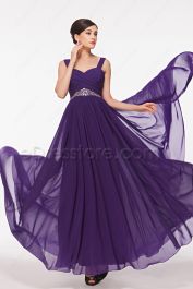 Straps Purple Flowing Formal Dresses Plus Size | eDresstore
