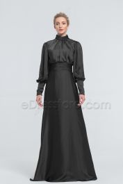 Black modest bridesmaid dresses sales
