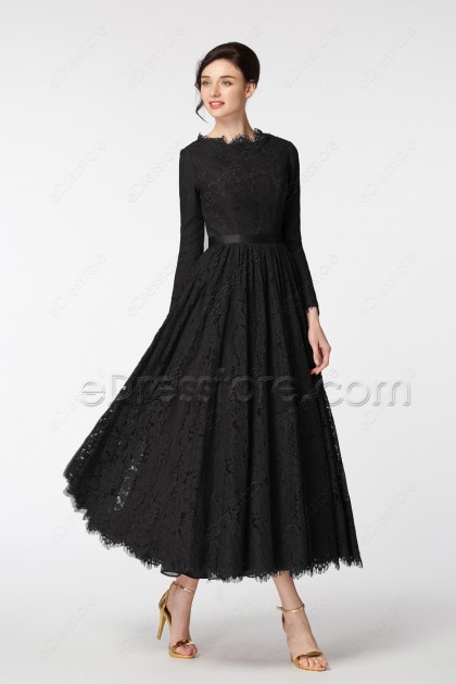 modest black cocktail dress