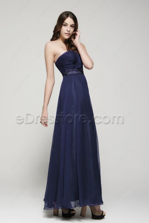 Sweetheart Navy blue bridesmaid dresses