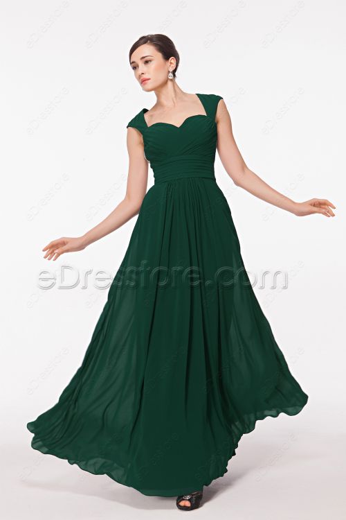 Backless Forest Green Prom Dresses Long