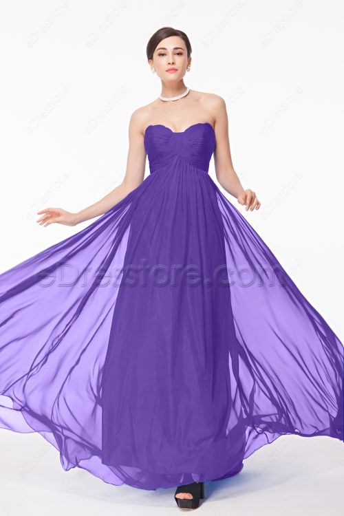 Sweetheart Lavender Long Pregnant Bridesmaid Dresses Maid of Honor Dress