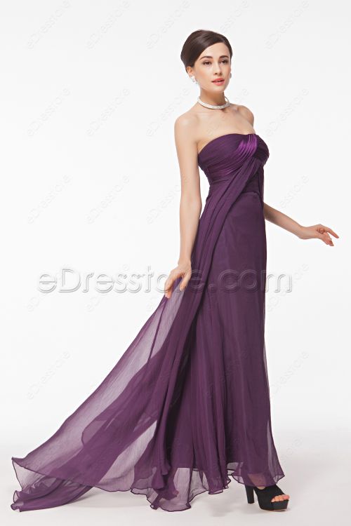 Purple Maid of Honor Dresses Long Bridesmaid Dresses