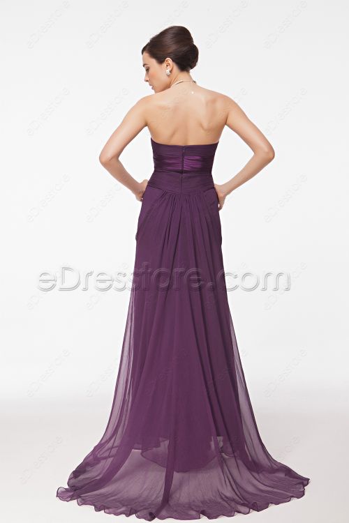 Purple Maid of Honor Dresses Long Bridesmaid Dresses