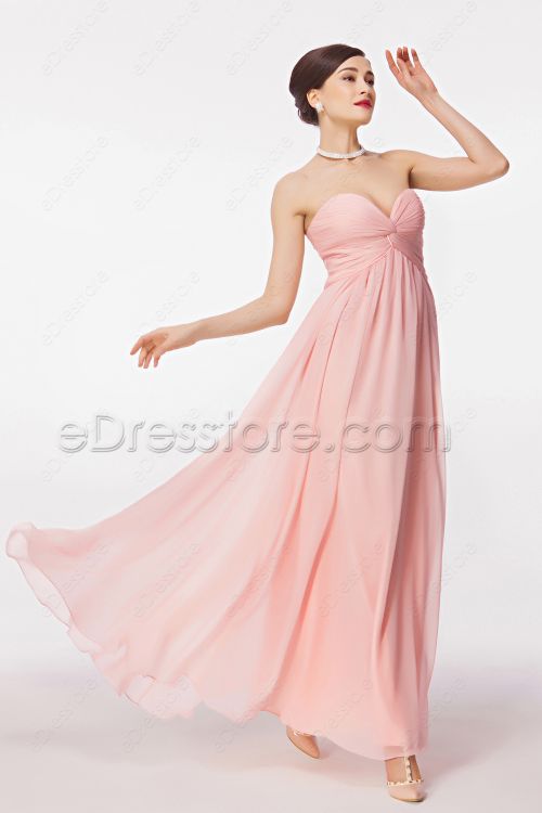 Sweetheart Pink Prom Dresses with Empire Waist
