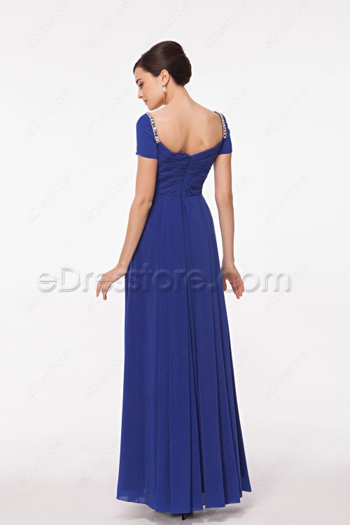Royal Blue Mother of the Bride Dress with Sleeves