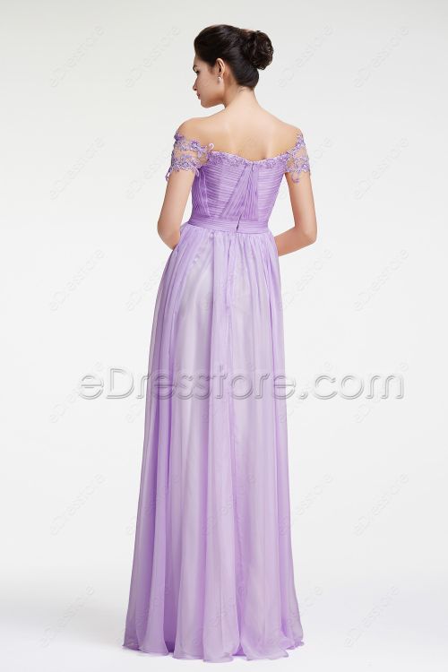 Lavender Off the Shoulder Evening Dresses Pageant Dresses