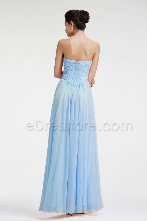 Sweetheart Ice Blue Prom Dresses Long Evening Dresses