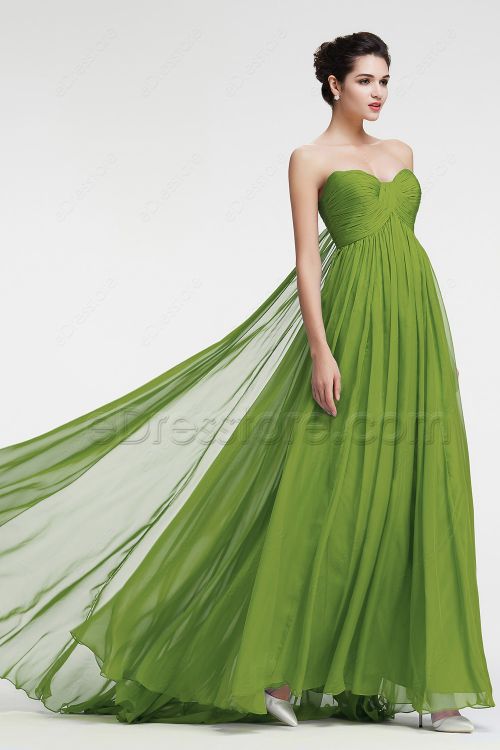 Green Evening Dresses Formal Dresses Empire Waist