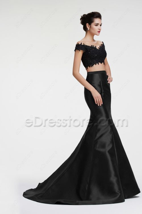 Off the Shoulder Mermaid Two Piece Prom Dresses Pageant Dress