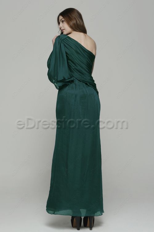 Forest Green Trumpet Bridesmaid Dresses Long