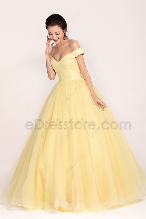 Yellow Ball Gown Princess Vintage Prom Dresses Long Quinceanera Dress