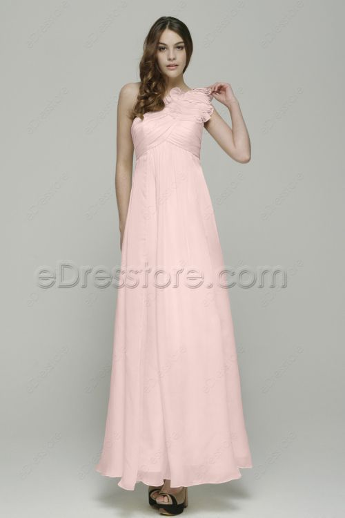 Pink long maternity bridesmaid dresses