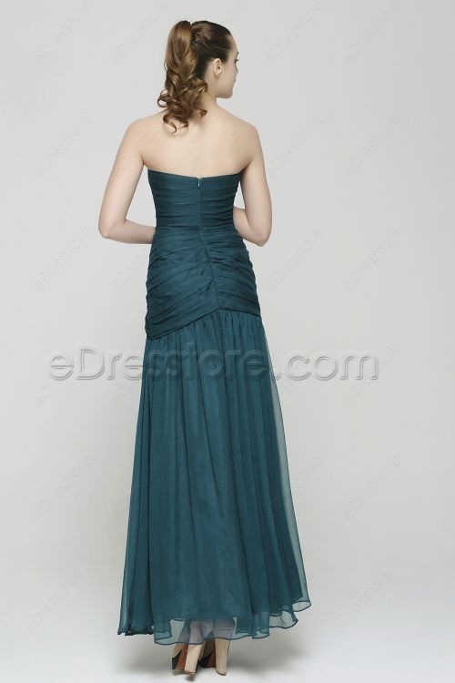 Trumpet Dark Green Long Evening Gowns with Overlay