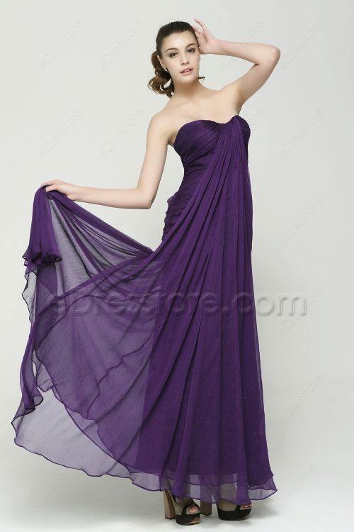 Dark Purple Trumpet Bridesmaid Dresses