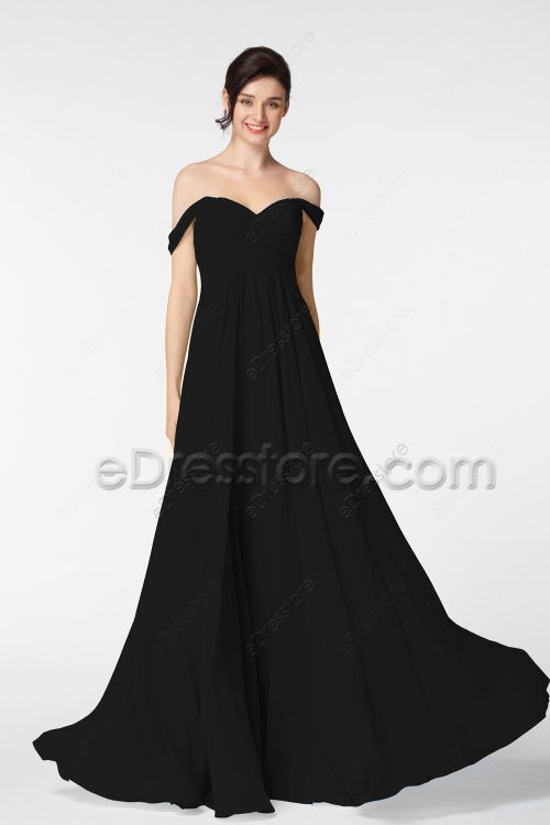 Black Chiffon Bridesmaid Dresses Multi Way Straps