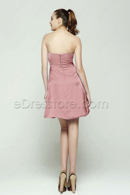 Strapless Dusty Rose Bridesmaid Dresses