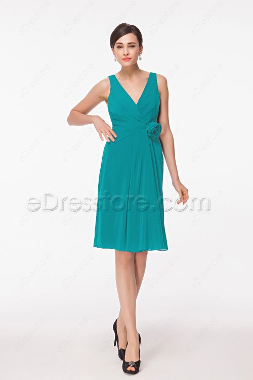 Turquoise Bridesmaid Dresses Knee Length