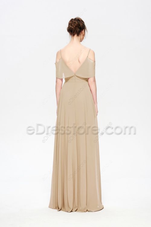 Cheap Beige Bridesmaid Dress with Multi Way Overlay