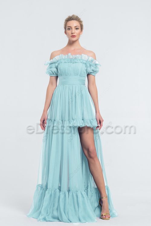 Chiffon Limpet Shell Color Bridesmaid Dresses for Beach Wedding