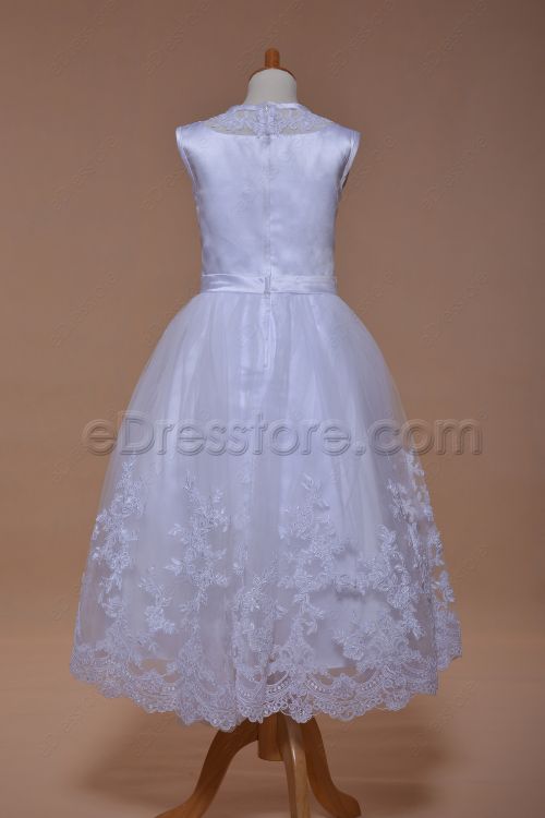 White Lace Ballgown First Communion Dresses