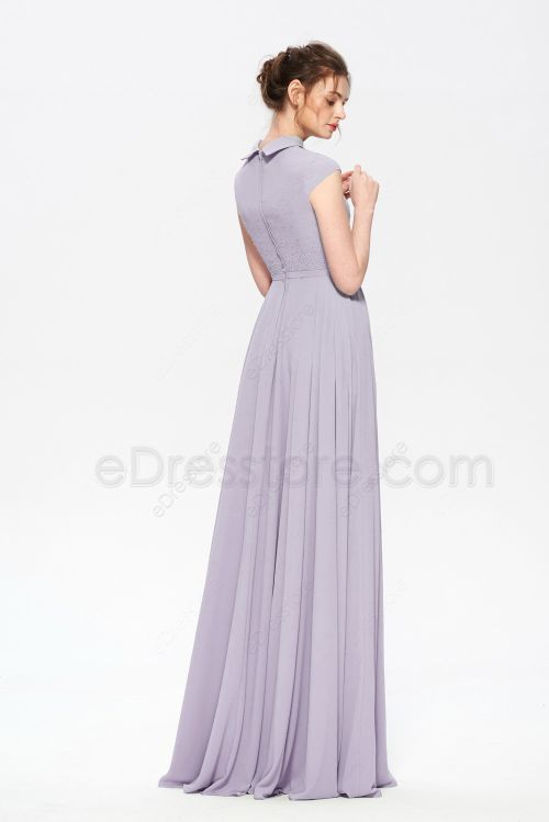 Grey Modest Formal Dresses Long