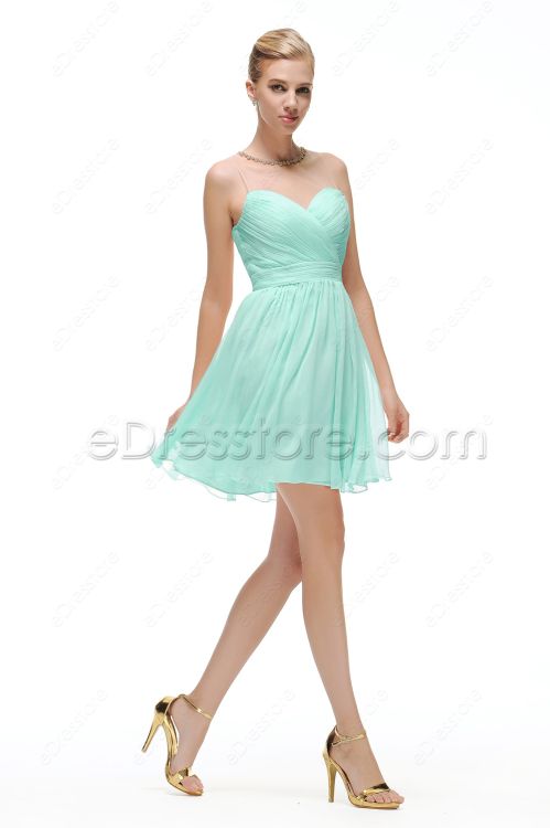 Mint Green Homecoming Dresses Short Prom Dress