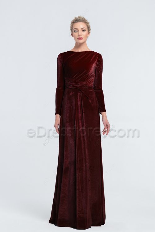 Modest Cabernet Winter Weddings Bridesmaid Dresses