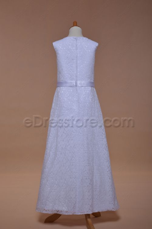 Modest Lace First Communion Dresses with Long Sleeve Bolero