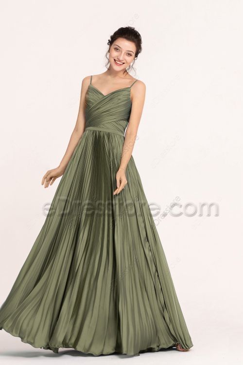 Moss Green Satin Bridesmaid Dresses