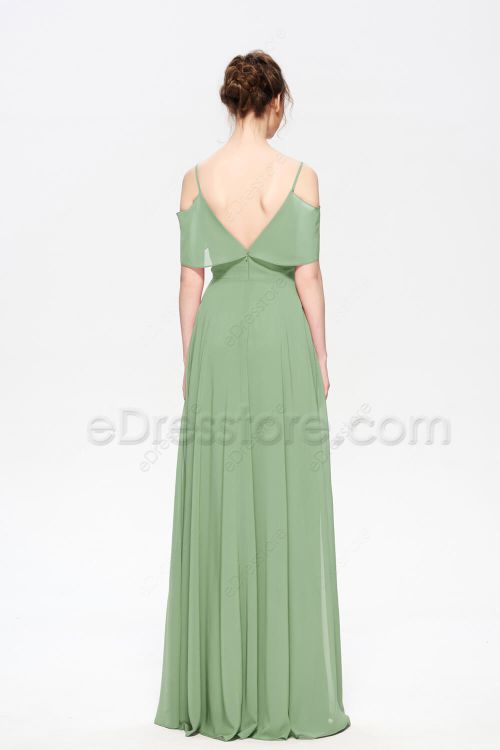 Sage Green Bridesmaid Dresses with Drape
