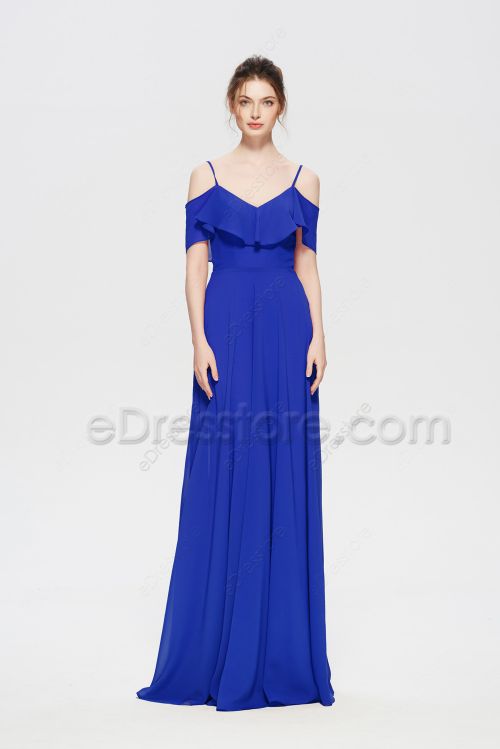Simple Elegant Royal Blue Bridesmaid Dresses Long