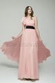 Elegant One Shoulder Pink Long Evening Dress with Train