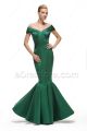 Emerald Green Off the Shoulder Mermaid Prom Dress Long