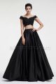Off the Shoulder Sparkly Beaded Lace Two Piece Prom Dresses