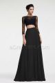 Two Piece Long Sleeves Prom Dresses Black