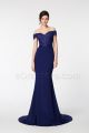 Navy Blue Mermaid Bridesmaid Dresses Off the Shoulder Gown