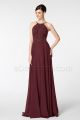 Burgundy Crystal Beaded Pageant Formal Dress Long