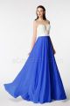 Royal Blue Backless Beaded Long Pageant Evening Dresses