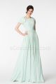 Soft Duck Egg Green Modest Bridesmaid Dresses with Sleeves
