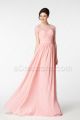 Blush Pink Evening Dress Long Cap Sleeves